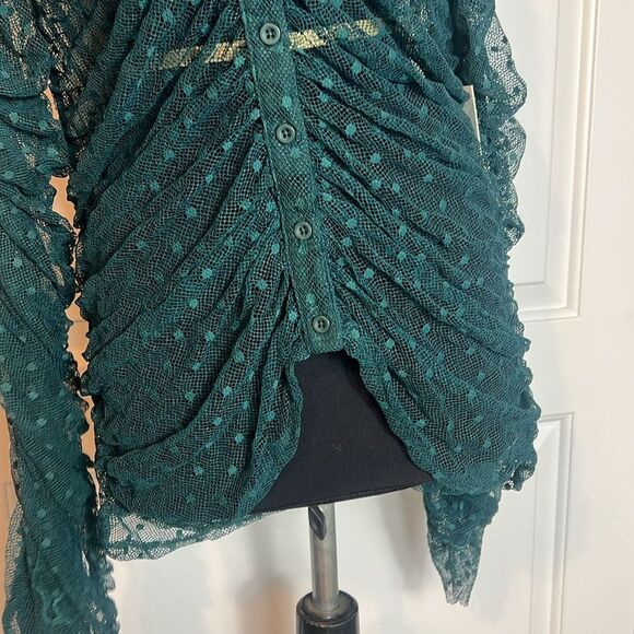 BNWT - STEELE LITA LONG SLEEVE GREEN LACE TOP - XL - Picture 6 of 8